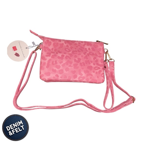 The City of the Jungle Crossbody & Wristlet Duo Purse GG Upcycled Bubblegum |NEW - Picture 6 of 11